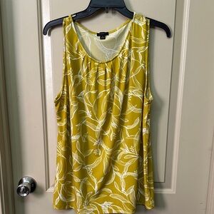 Ann Taylor Factory Mustard Floral Tank Top